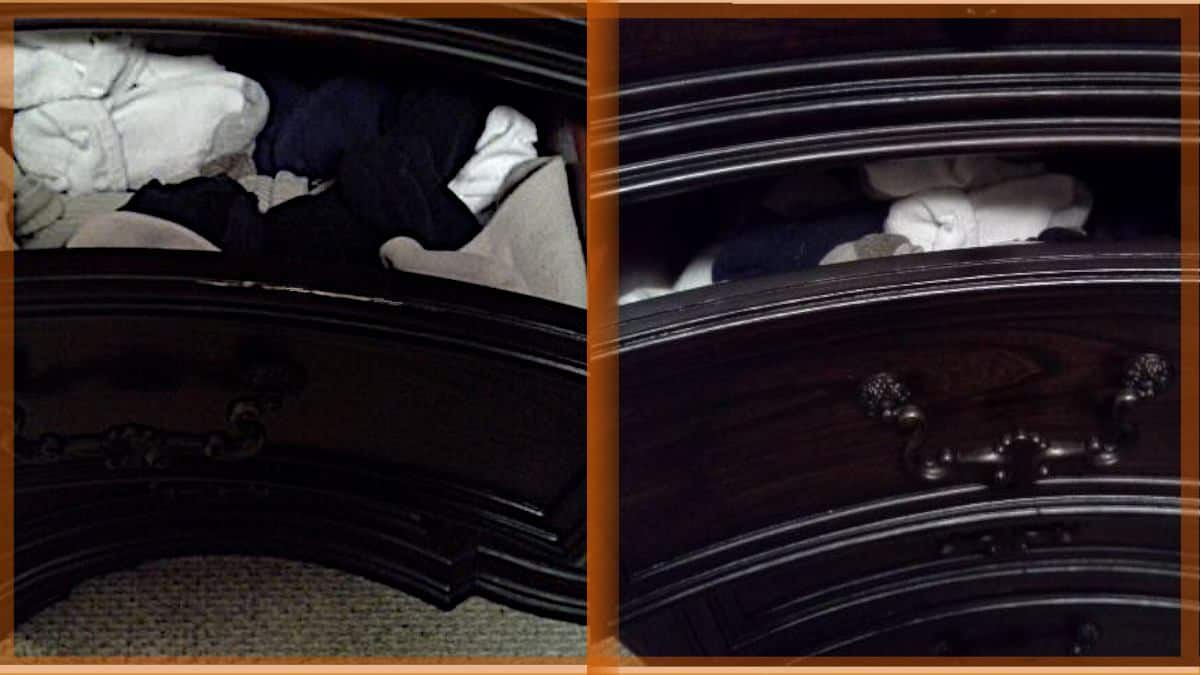 Scraped Edge on Drawer for Socks Fixed