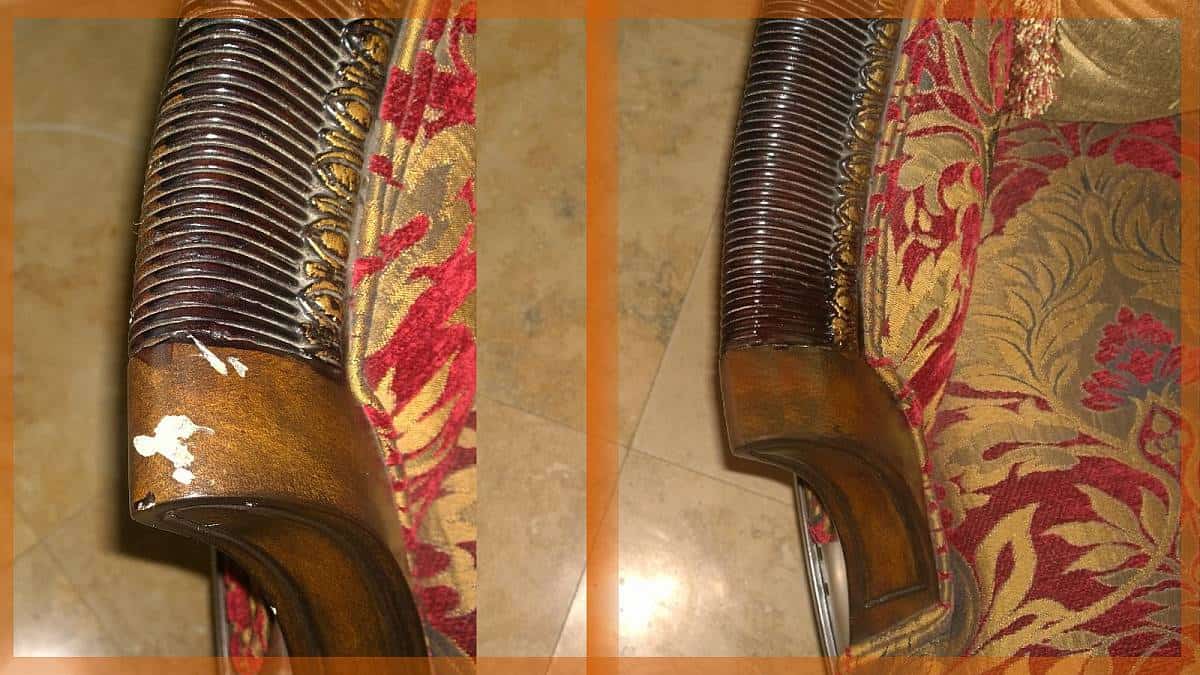 Paint on an Antique Chair Arm