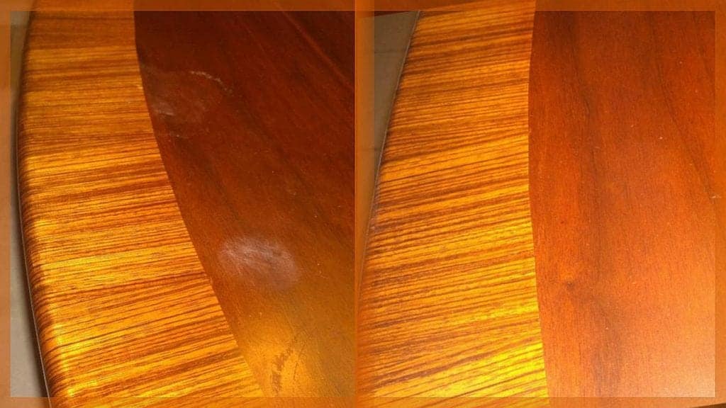 White Heat Spots on a Variegated Table Top